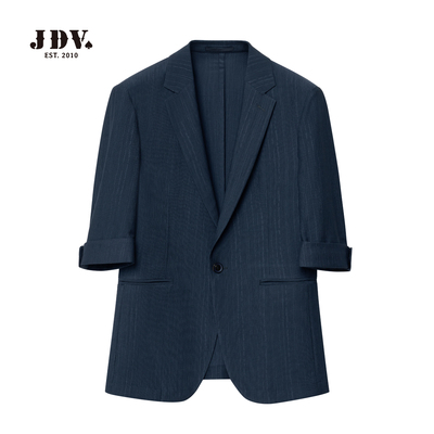 JDV奥莱藏青短袖男士西服外套