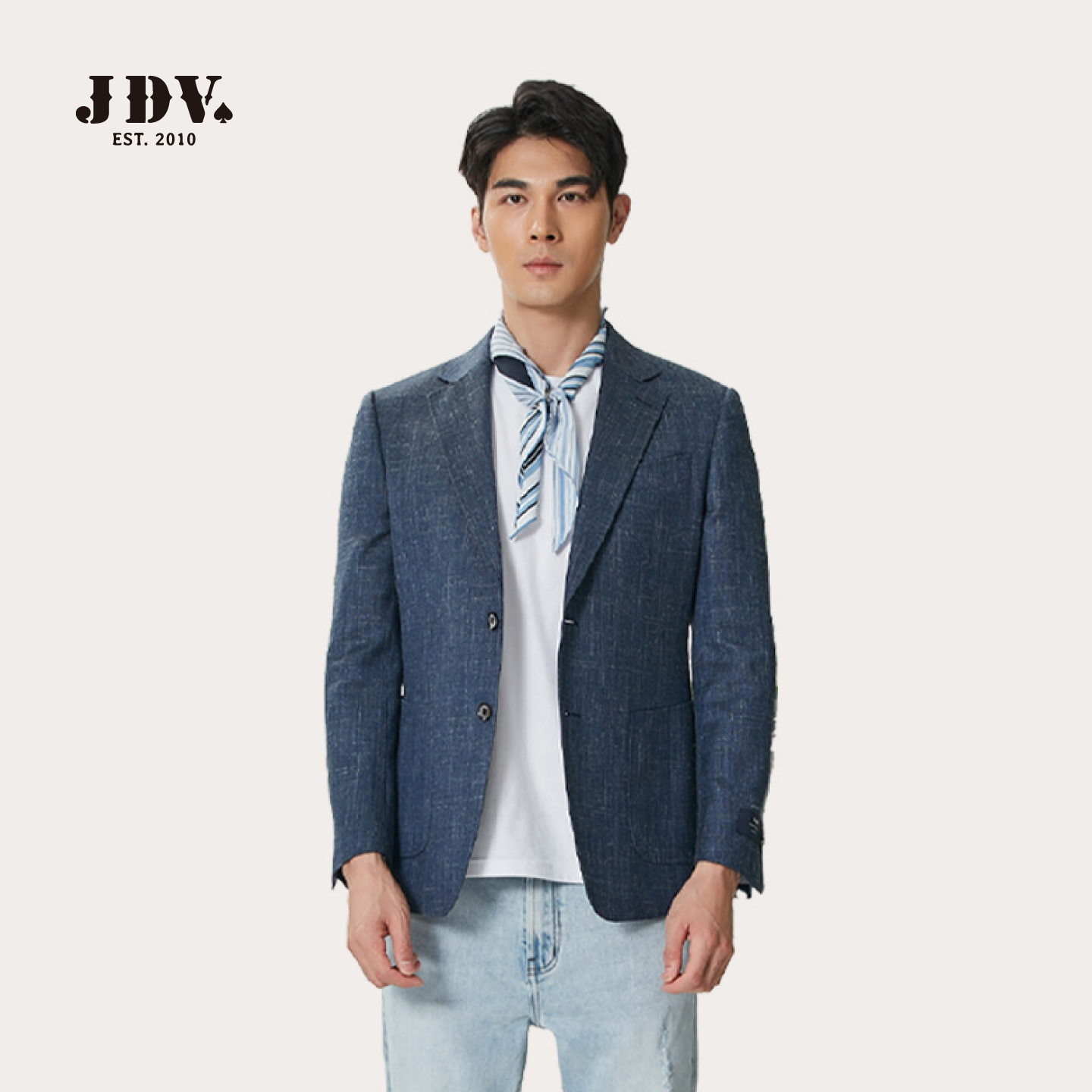 JDV男装2025年春夏新品休闲职场通勤正装修身绵羊毛百搭西服套装