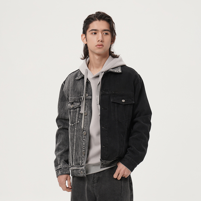 JDV商场同款灰色休闲刺绣牛仔服