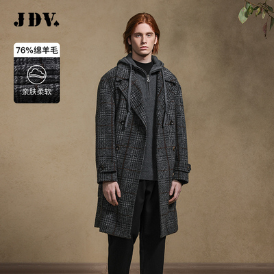 JDV2025冬季新款格纹翻领大衣