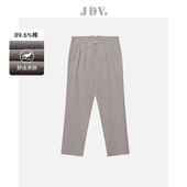 直筒长裤 JDV春秋季 SPL4016 浅咖色条纹棉质裤 修身 新品 商场同款