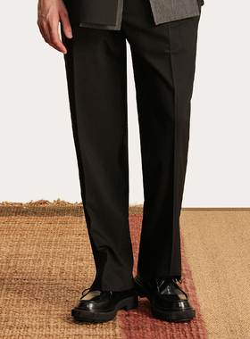 JDV季新品商场同款黑色基础款阔腿裤休闲长裤男裤SPW4030