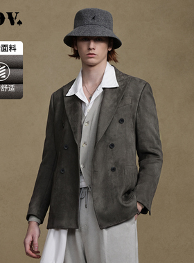 JDV春秋新品商场同款灰绿色双排扣西装男士西服外套WMJ4107