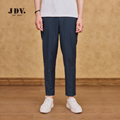 JDV奥莱旗舰店春夏折扣新品 SPN4020 男裤 藏青色九分裤 肌理感休闲裤