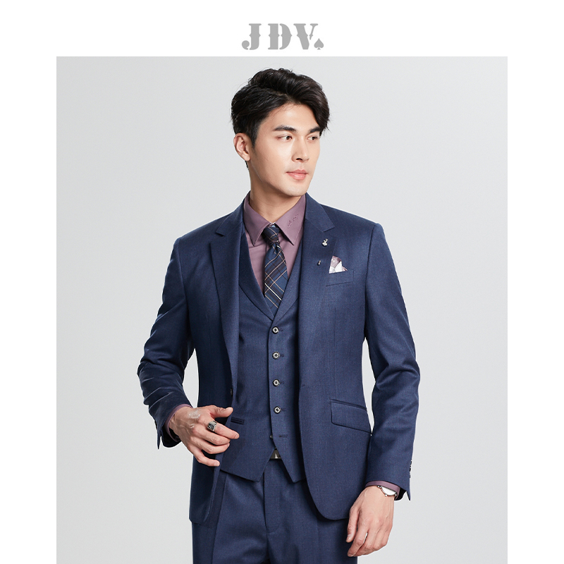 西装JDV深蓝全羊毛通勤