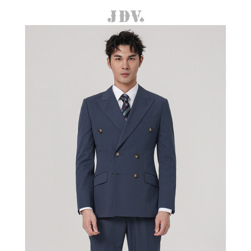 JDV藏青色通勤西装商场同款