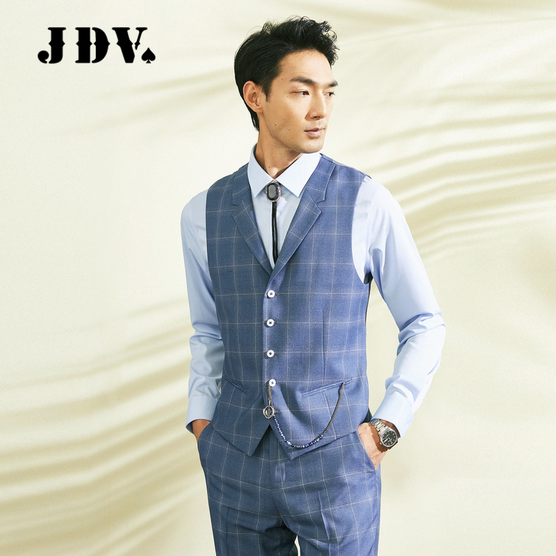 奥莱新品男士商务修身格子男装