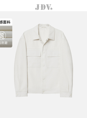 JDV春夏新品商场同款白色方领肌理感男士夹克简约休闲外套