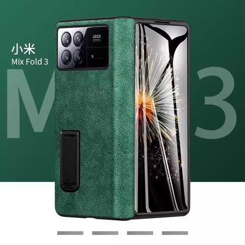 适用小米mixfold3手机壳翻毛皮全包铰链防摔超薄MixFold3折叠屏保护套新款皮套mixfold2壳膜一体5G男女款商务