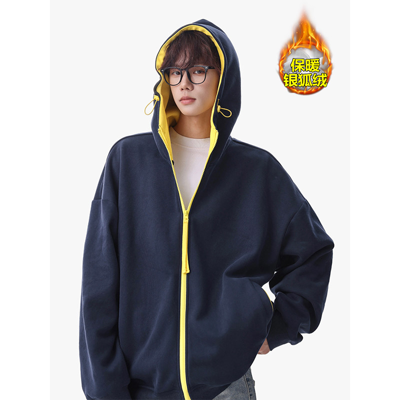 Grinch1928西西里男装第四十九天1997邮政局380g重磅加绒开衫卫衣