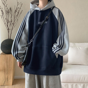 Grinch1928吕小虎夜色文艺男亿万少年阿茶与阿古连帽插肩袖卫衣