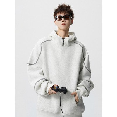 Grinch1928东京衣柜GOODBAI旋律风车SHIJOIN时有宽松加绒连帽卫衣