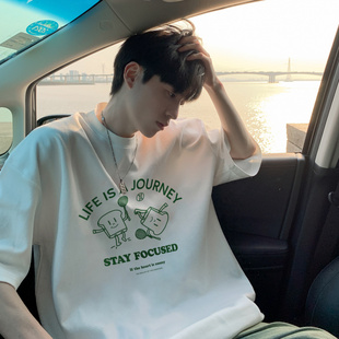 Grinch1928逼格工作室第四十九天男装insstudios潮流印花短袖T恤