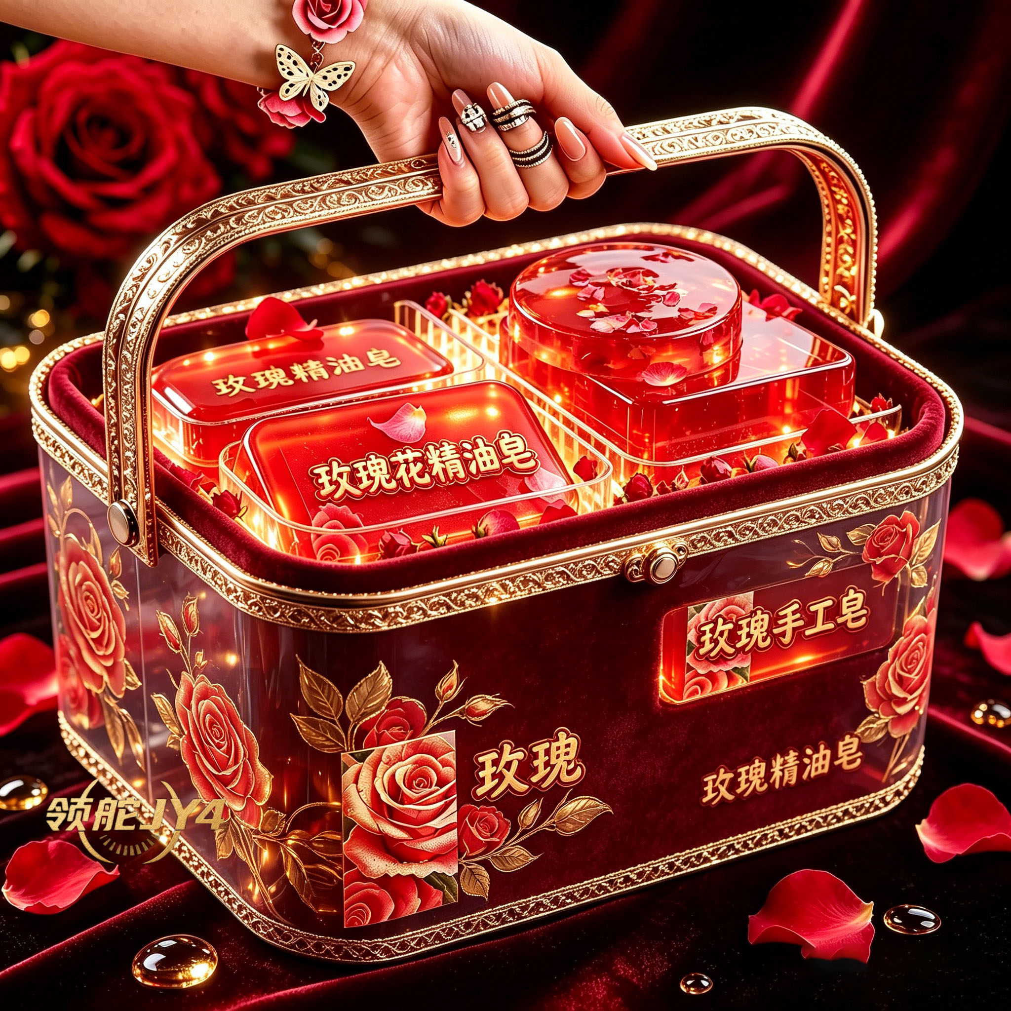 正品玫瑰精油皂全身补水沐浴香味持久女士手工皂香水皂批发高档