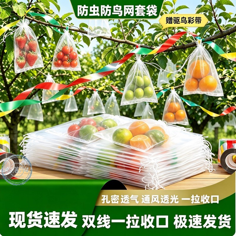 100个装防鸟虫透气水果通用网袋