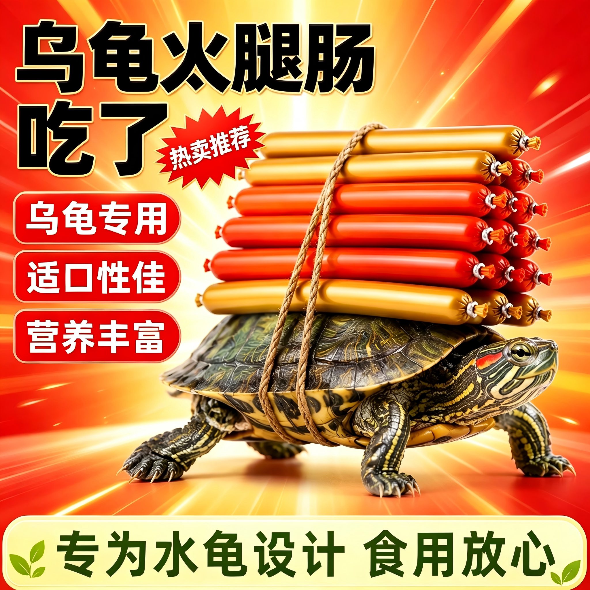 超爱吃高钙高蛋白幼龟火腿肠龟粮