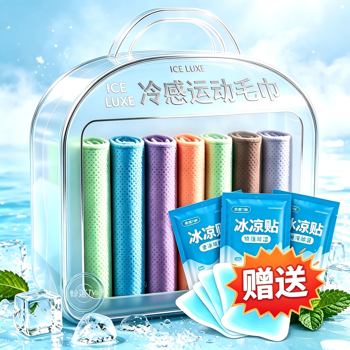 开学季速干运动毛巾军训快速降温避暑凉感冰丝毛巾运动整蛊用品