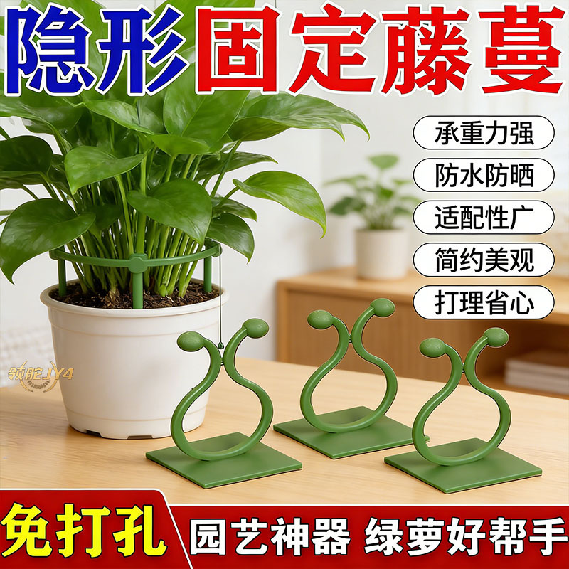 绿萝植物三角梅爬墙固定器粘钩绿植攀爬固定神固定神器隐形固定
