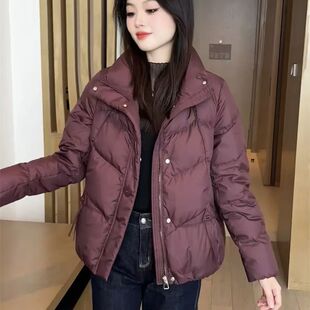 短款羽绒棉服女士2026年冬季新款立领面包服棉袄时尚保暖棉衣外套