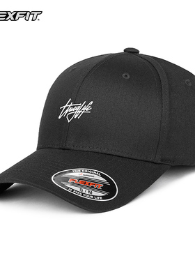 FLEXFIT 全封闭高顶棒球帽ins潮牌刺绣鸭舌帽男士大头围硬顶帽子