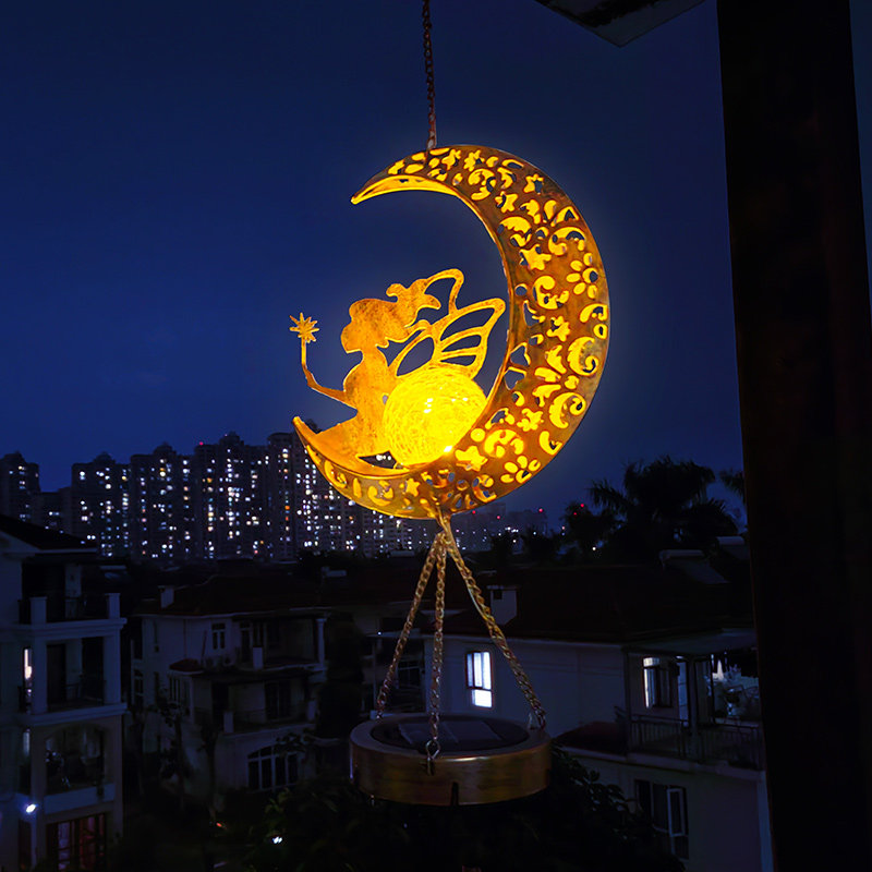 覆古风铃户外太阳能LED灯花园家居装饰欧式庭院创意礼物风铃挂饰