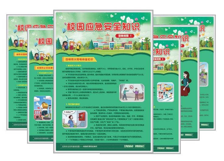 安全月校园应急安全知识宣教挂图中小学生安全教育警示图片海报