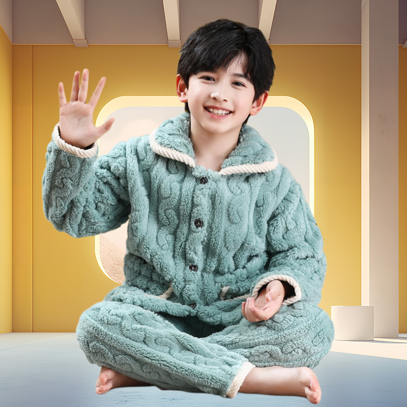 儿童睡衣春秋冬款法兰绒家居服