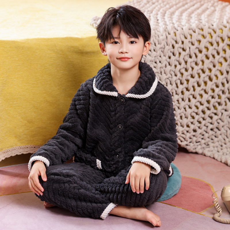 儿童睡衣春秋冬款法兰绒家居服