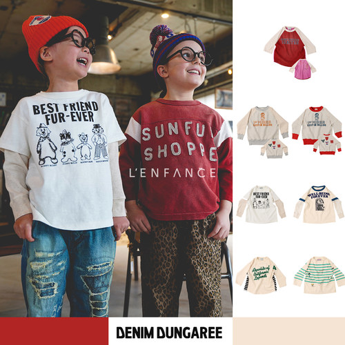 Denimdungaree儿童企鹅T恤卫衣