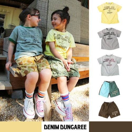 Denimdungaree史努比T恤短裤