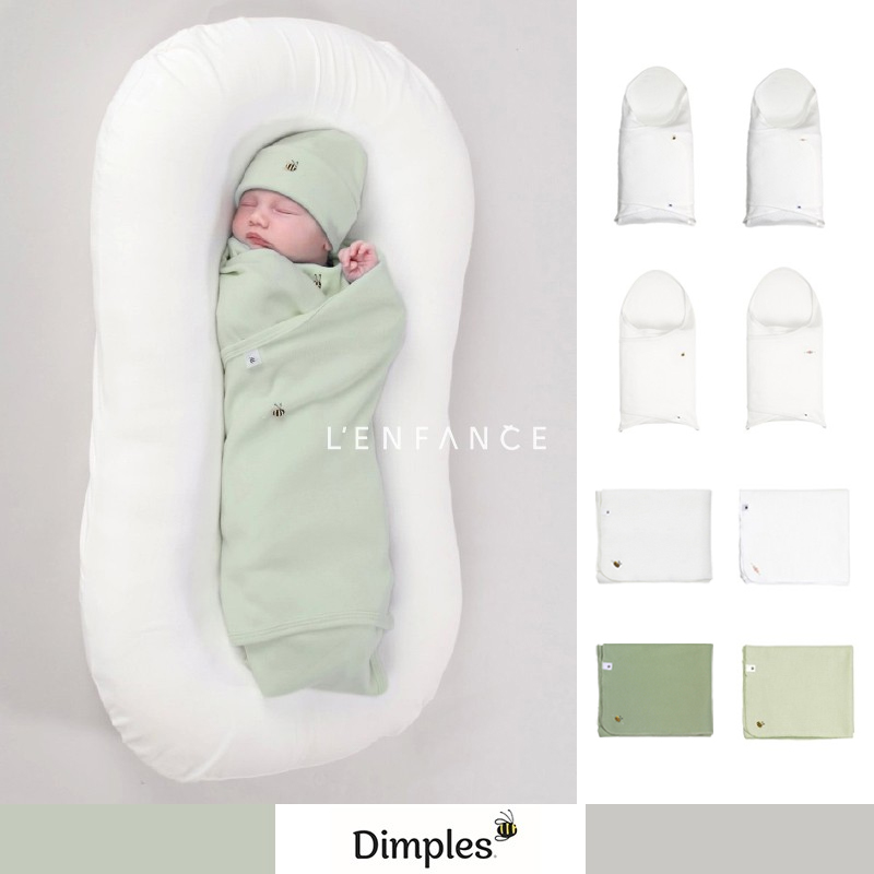 Dimples小蜜蜂有机棉襁褓包巾