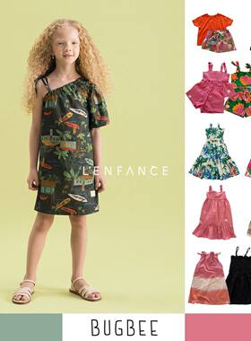 9折■LENFANCE 现货 Bugbee 26SS女童巴西小众复古撞色连衣裙套装