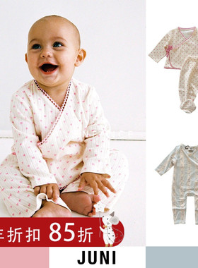 85折■LENFANCE现货 JUNI 25AW宝宝柔软斜襟和尚服套装长爬连体衣