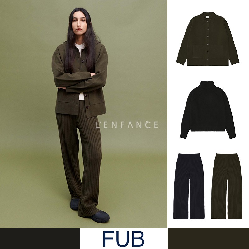 国现■LENFANCE FUB 22AW 成人美丽奴羊毛开衫外套上衣阔腿裤 女装/女士精品 羊绒衫 原图主图