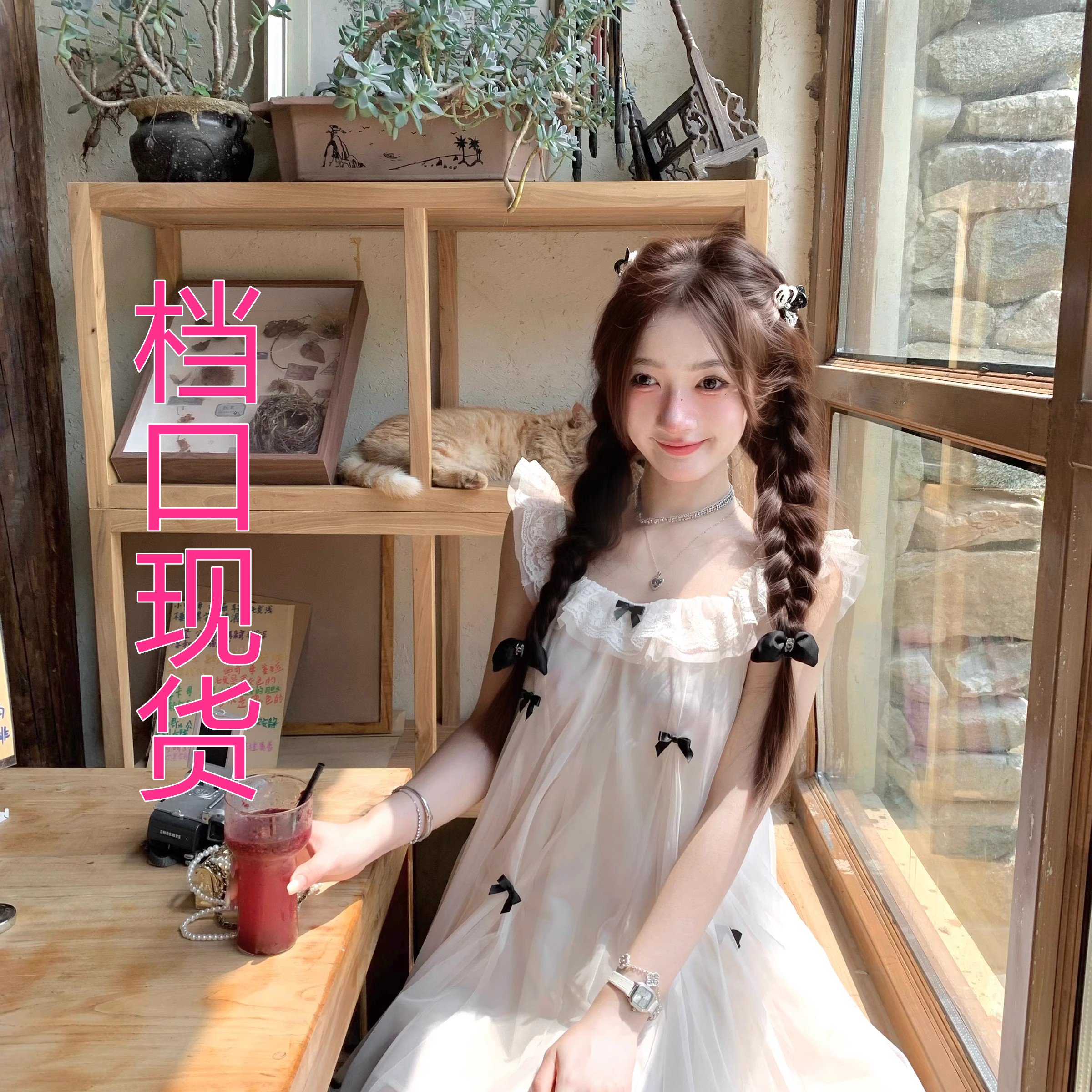 Q女家 5/29 罗曼史诗集/夏日miu系千金仙气撞色网纱娃娃装连衣裙