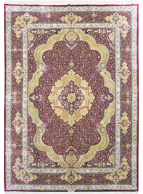 天匠手工真丝地毯毯红色波斯地毯出口伊朗美式地毯310x430cm