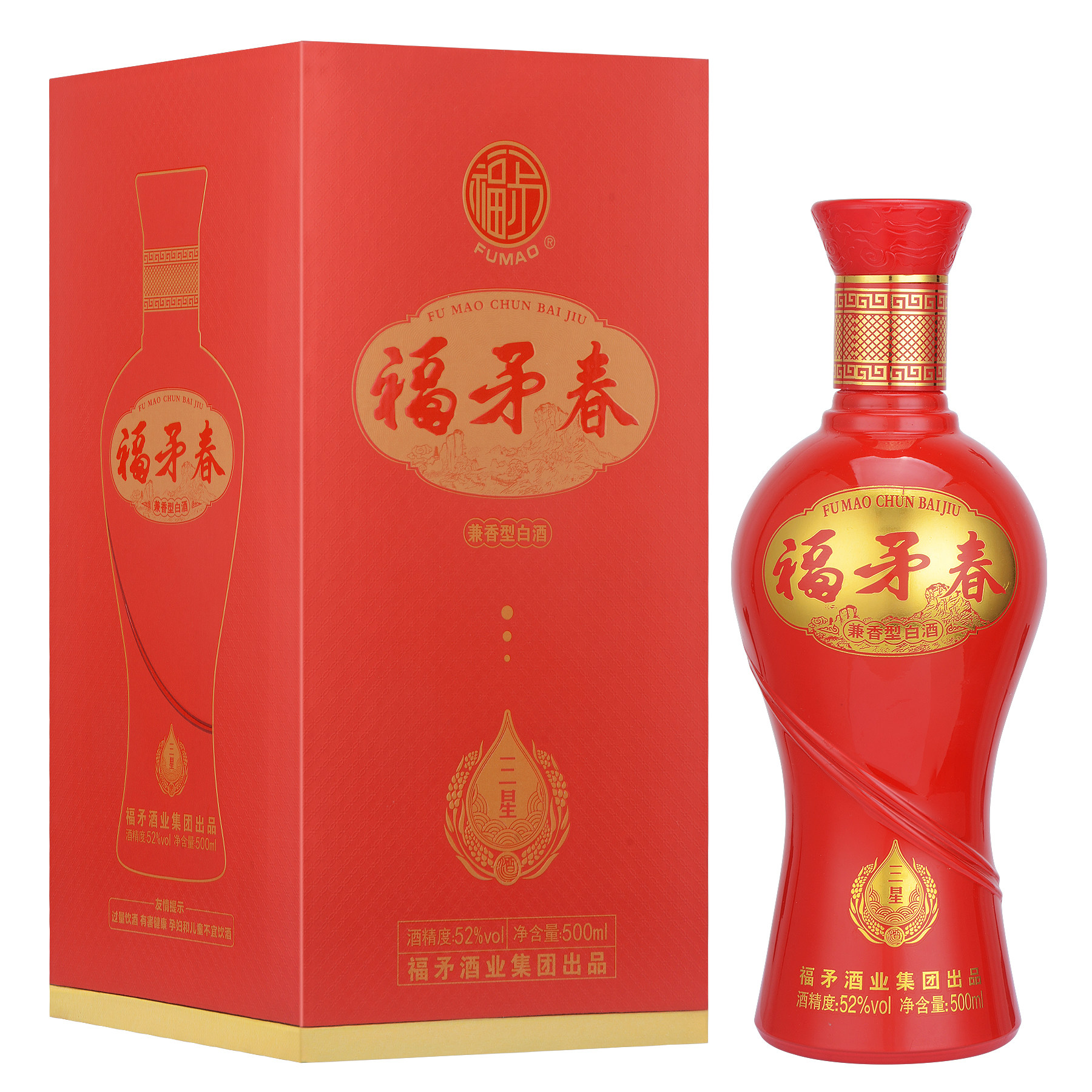 【官方旗舰】福矛窖酒 福矛春三星系列52度 白酒兼香型500ml单瓶,酒类,白酒/调香白酒,淘宝优惠券,粉丝福利购,淘宝优惠卷
