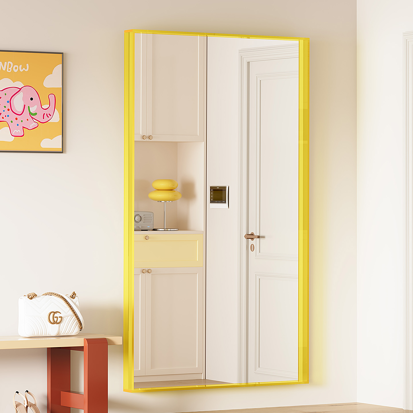 全身镜贴墙镜子定制上墙入户玄关