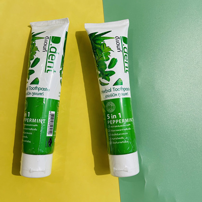泰国本土D.DENT 5in1草本美白浓缩植物牙膏1五效九植物100g*2