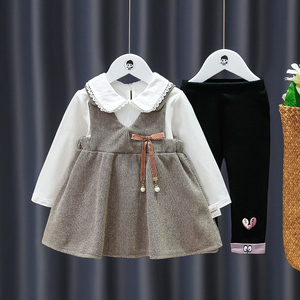 女童装时髦套装洋气秋装2023新款1一4岁-3儿童女宝宝春秋季三件套