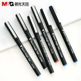 晨光黑骑士中性笔签字笔AGP13902水笔替芯MG-6102笔芯商务办公学生用子弹头拔盖黑色蓝色红色0.5mm签字笔包邮