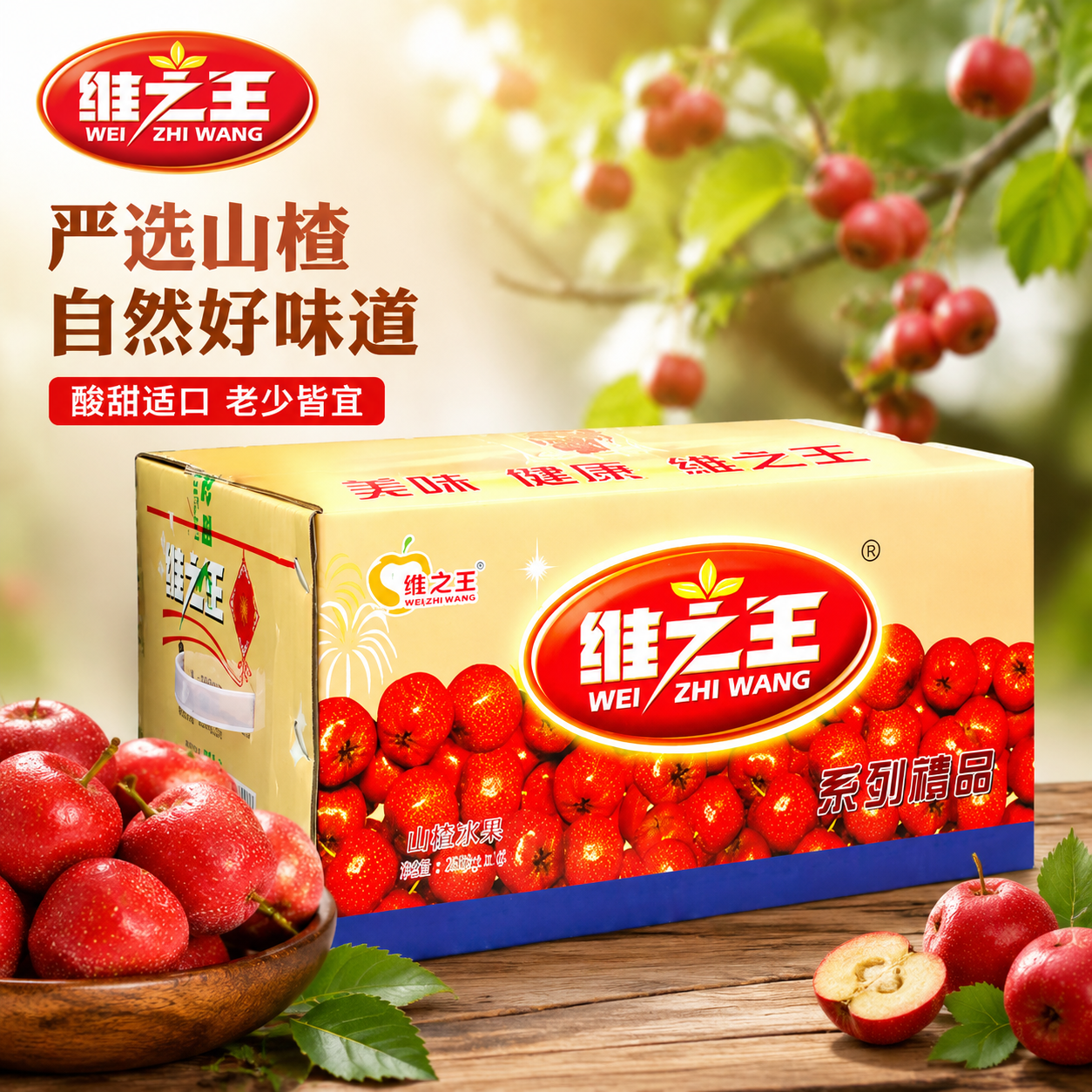 维之王山楂凉果258gx6袋礼盒山楂山西特产高端端午节送礼礼盒装