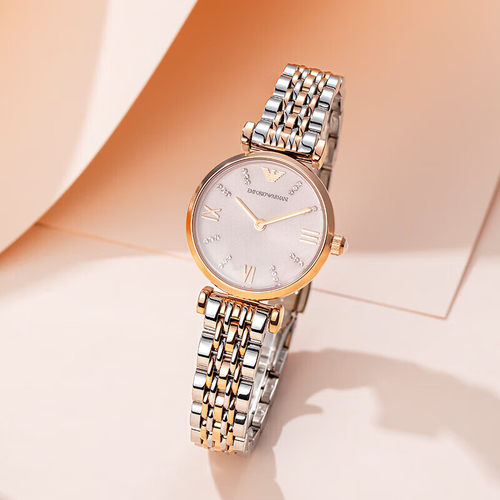 阿玛尼满天星钢带精致石英女表