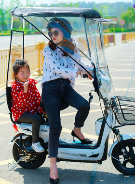 电动车儿童座椅雨棚后置遮阳篷自行车小孩宝宝保暖棚电瓶车遮雨棚