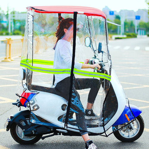 冬季挡风全封闭电动摩托车雨棚