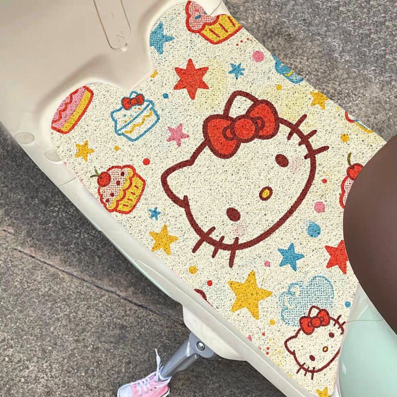 少女心星星甜点Kitty通用型电动车脚垫