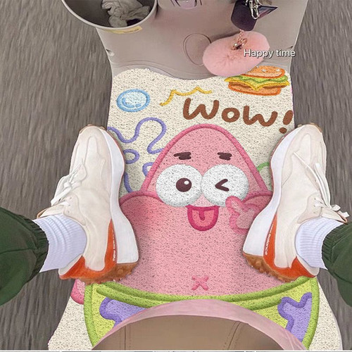 可爱卡通丝圈电动车脚垫通用型需自裁隔水隔沙电动车踏板脚垫