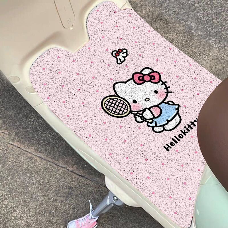 卡通凯蒂电动车脚垫除尘耐磨丝圈电动车脚垫