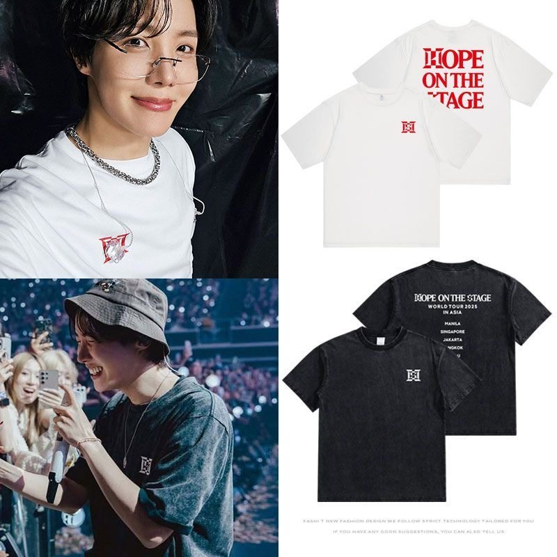 郑号锡演唱会hope Hope On The Stage新加坡站周边做旧短袖T恤