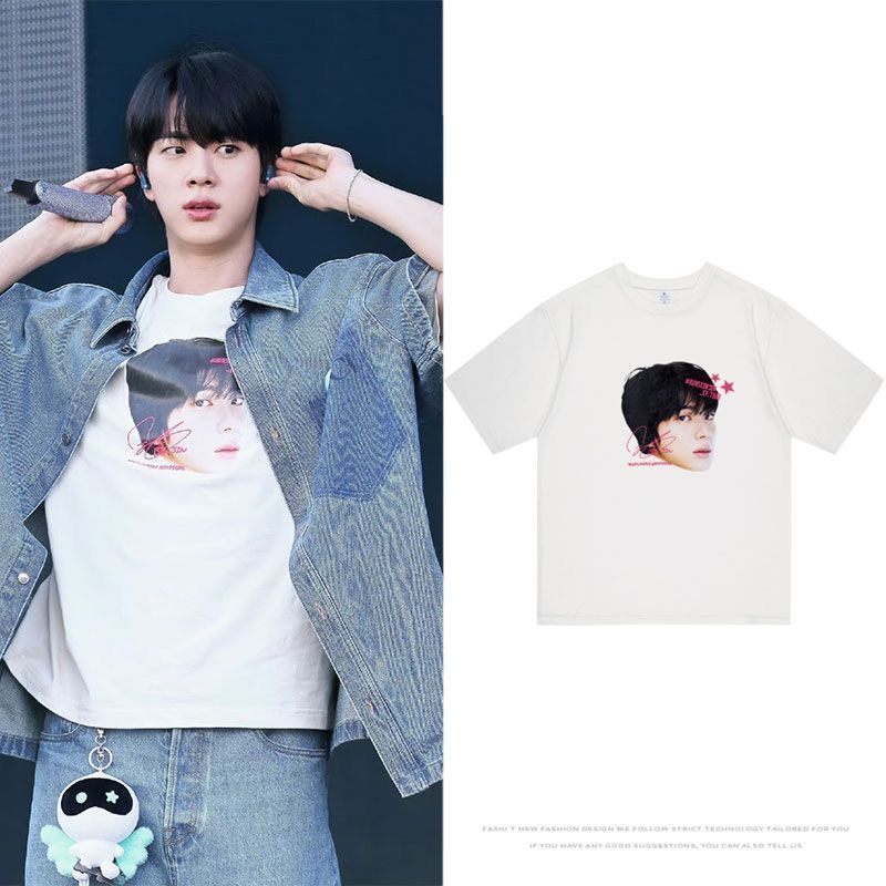 韩国少年团金硕珍JIN高阳演唱会RUNSEOK周边衣服同款短袖T恤纯棉